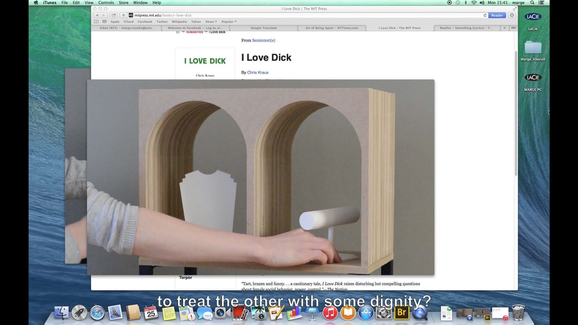 Dear D, 2015 Screencap video with voice over, 8 min 10 sec 14 Dear D with some dignity Marge Monko